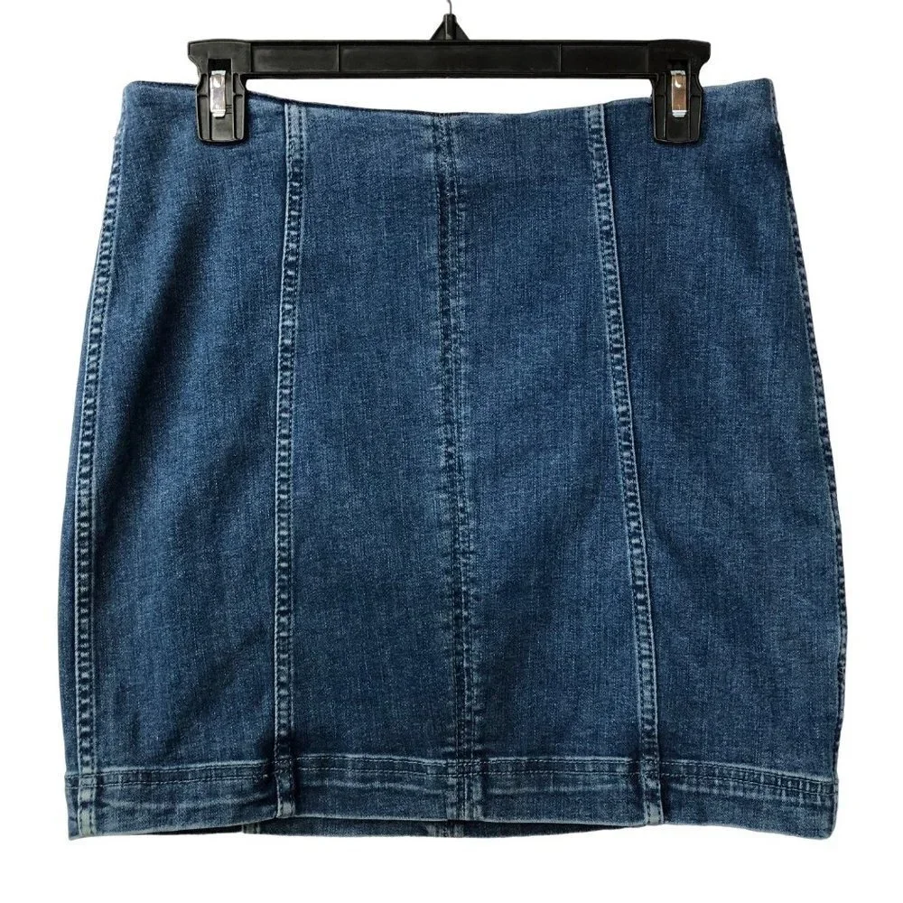 FREE PEOPLE Modern Femme Denim‎ Mini Skirt 10 NWT